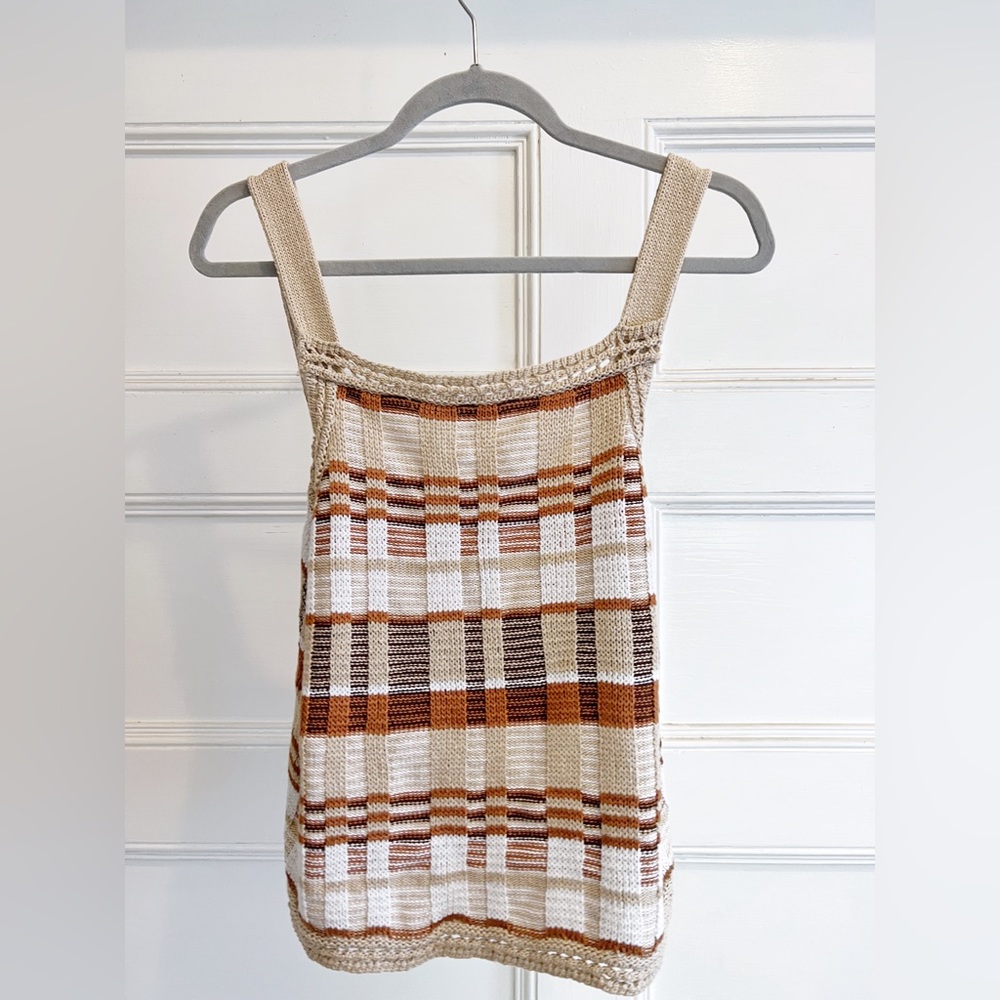 Woven Checked Tank Top